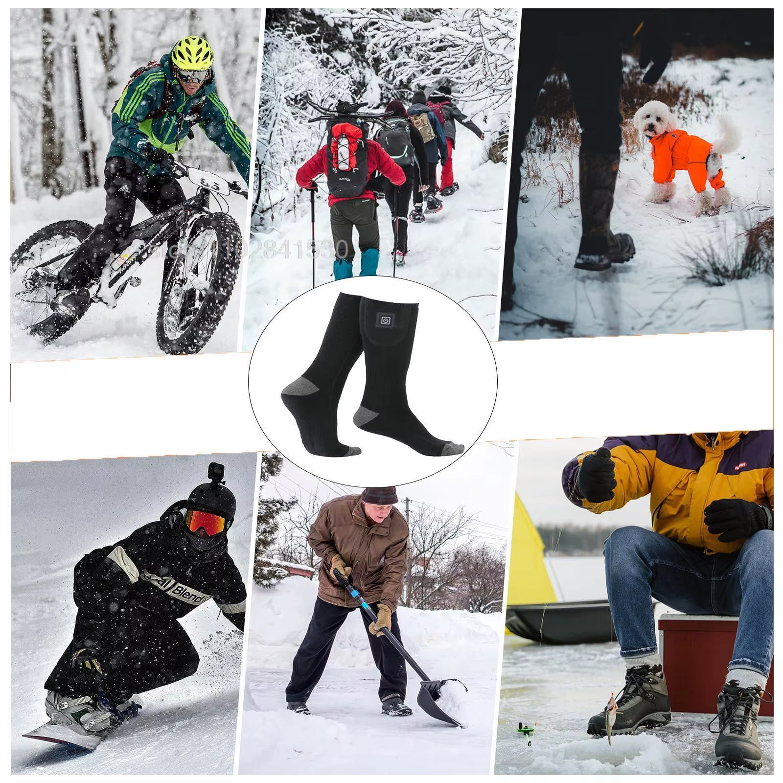 Winter Heated Socks Rechargeable Heating Socks with Battery Box Heated Socks Warmth Outdoor Heated Boots Snowmobile Ski Equipmen