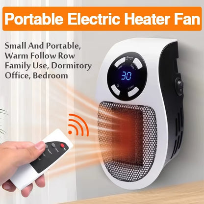 Plug in Electric Heater 500W Portable Room Heater Remote Control Mini Radiator Heating Stove Home Appliance Warmer