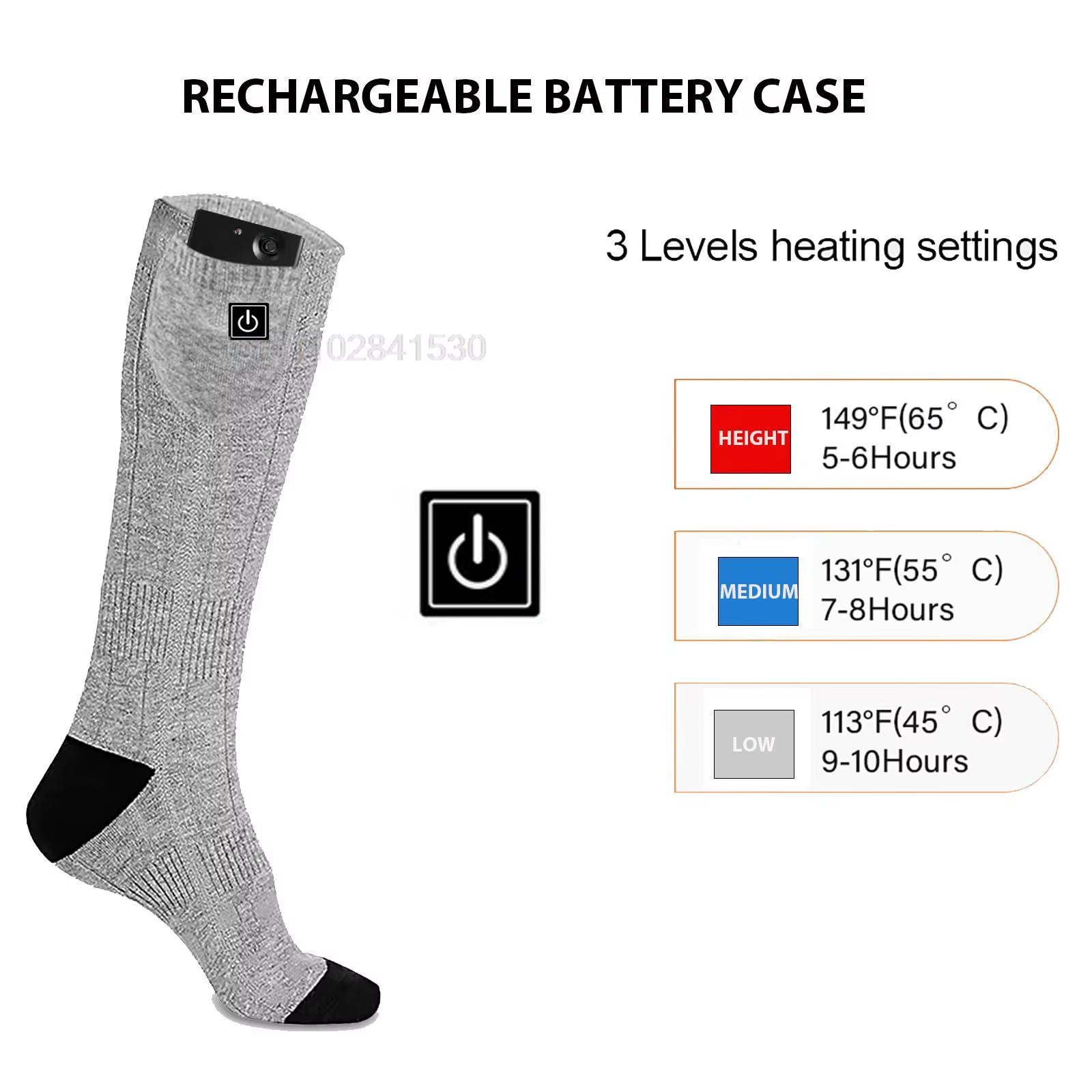 Winter Heated Socks Rechargeable Heating Socks with Battery Box Heated Socks Warmth Outdoor Heated Boots Snowmobile Ski Equipmen